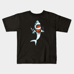 Hungry Shark Funny Ocean Sea Animal Surf Kids T-Shirt